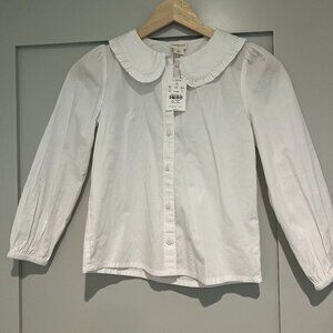 NWT- J.Crew Crewcuts ruffle collar white blouse - Size 8